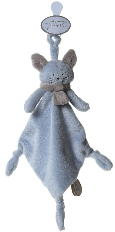  cléo chat attache sucette bleu beige 